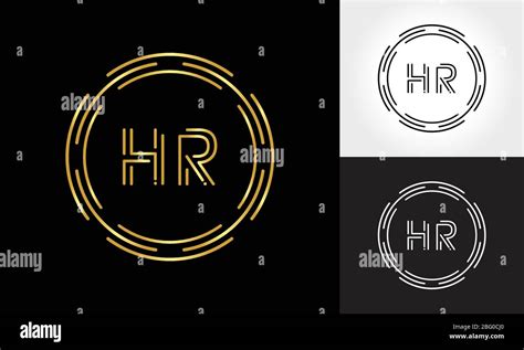 HR Logo Design Vector Template. Initial Circle Letter HR Vector ...