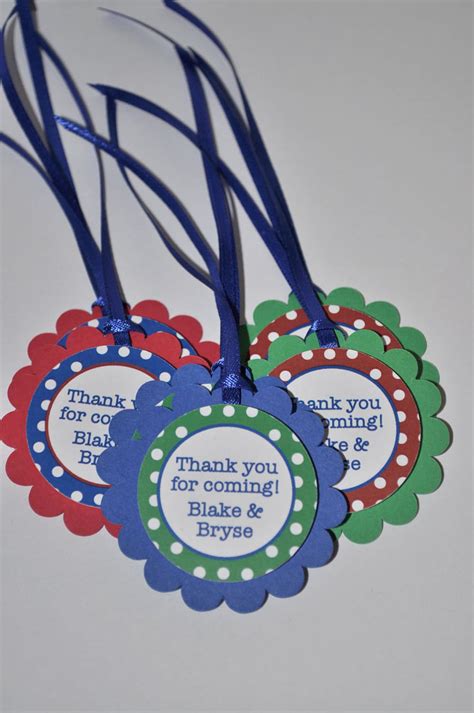 Birthday Party Favor Tags Thank You Tags 1st Birthday - Etsy