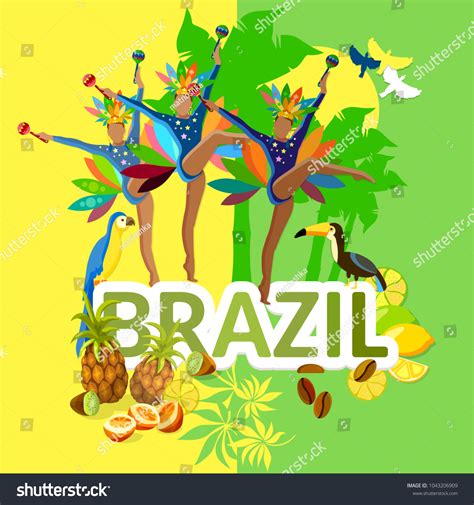 Brazil Concept Art Dancing Brazilian Woman Stock Vector (Royalty Free ...