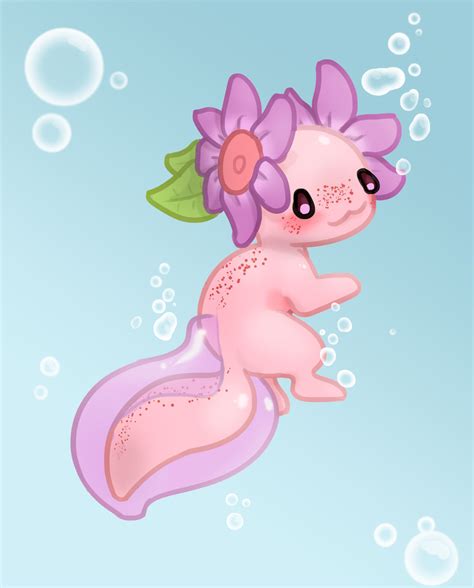 Kawaii Axolotl by Angalalove on DeviantArt