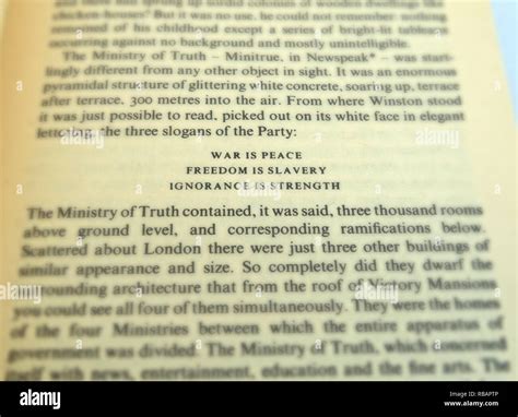 George Orwell 1984 Nineteen Eighty Four book quote, War Is Peace, Freedom Is slavery, Ignorance ...