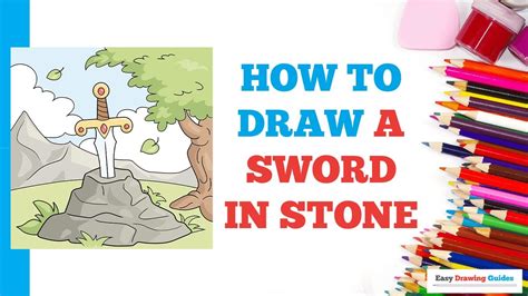 How to Draw a Sword in Stone: Easy Step by Step Drawing Tutorial for ...