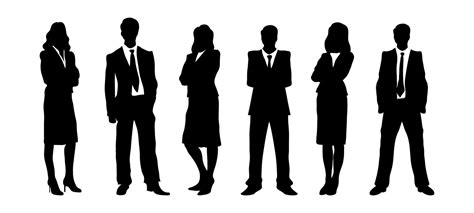 Business People Silhouettes Group Character Collection 6124027 Vector ...