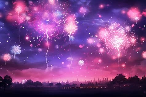 Premium AI Image | Happy New Year Fireworks Party Bright Night Sky Backgr