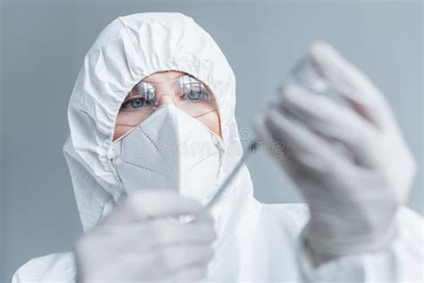 Scientist in Hazmat Suit and Goggles Stock Photo - Image of adult, vaccine: 252329154