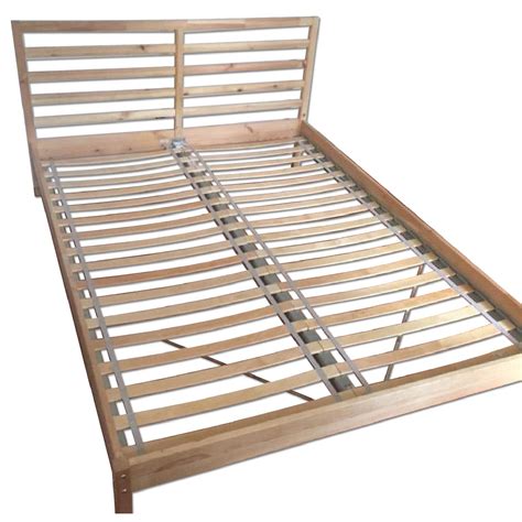 Ikea Tarva Queen Size Bed Frame w/ Slatted Bed Base - AptDeco