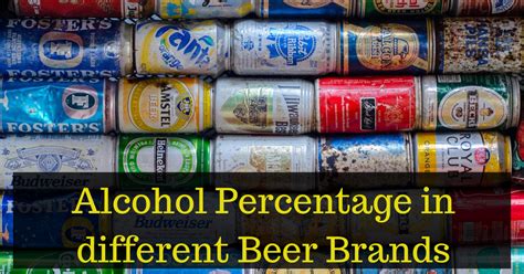 Alcohol percentage in beer (20+ world famous brands)