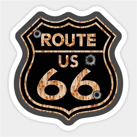 Vintage Route 66 Sign - Route 66 - Sticker | TeePublic