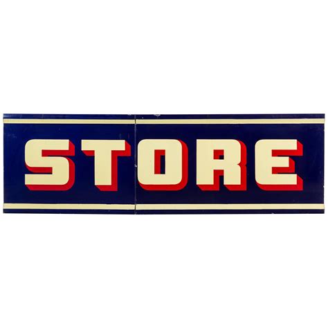 Vintage Enamel and Porcelain ‘STORE’ Trade Sign at 1stDibs