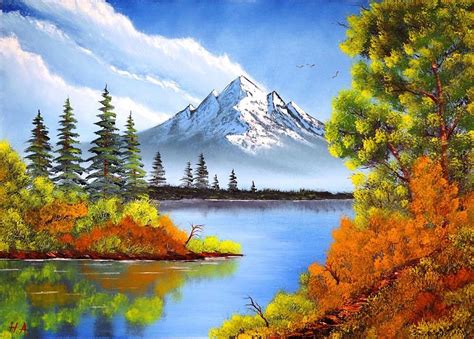 Summer Day-yaz Gunu by Hasan ALACAHAN | Fall landscape painting, Scenery paintings, Mountain ...