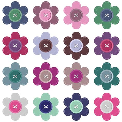 Premium Vector | Set with scrapbook flowers