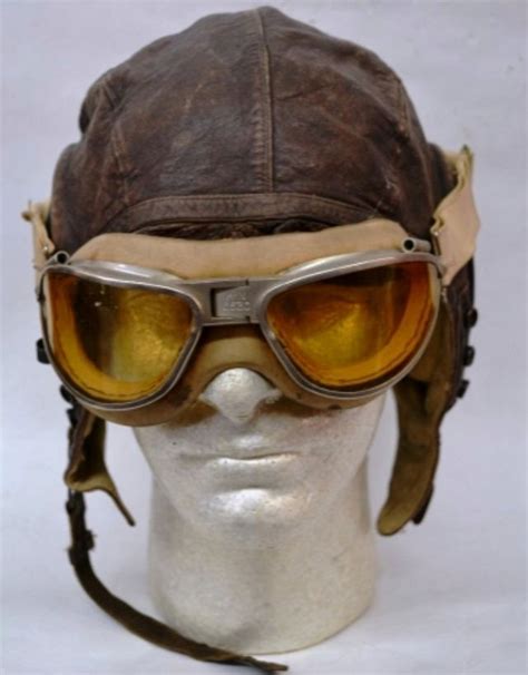 WWII US Army Air Force Pilot A-11 Flight Helmet & AN 6530 Goggles #414 - Warpath