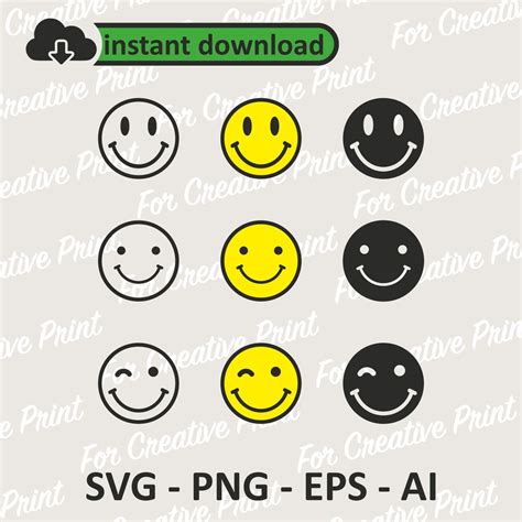 Digital Download Vector, Smiley SVG, Smiley Face, Cricut Cut File ...