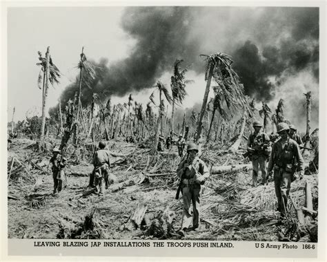 US Army soldiers advancing inland, Marshall Islands, 1944 | The Digital Collections of the ...