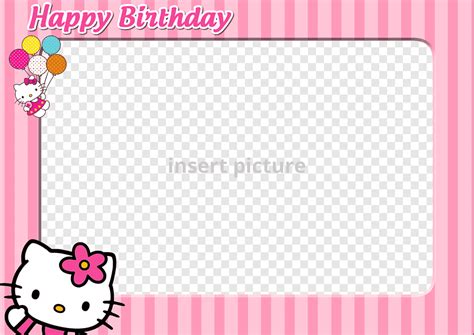 Happy birthday Hello Kitty frame, Hello Kitty Frames, hello, text, rectangle png | PNGEgg