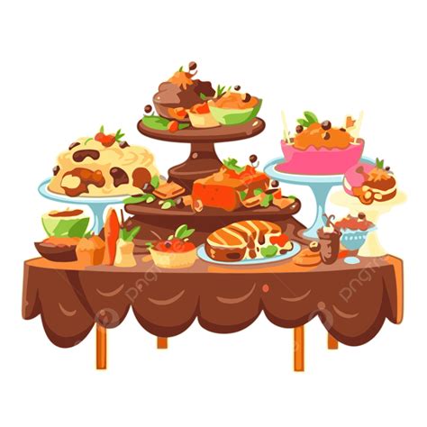 Buffet Clipart Comida Festiva Buffet Con Estilo De Dibujos Animados Vector PNG ,dibujos Buffet ...