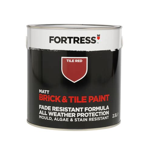 Fortress Tile red Matt Brick & tile paint, 2.5L | Departments | DIY at B&Q