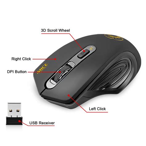 Hot Offer iMice Silent USB Wireless Mouse 2000DPI USB 3.0 Receiver Optical Computer Mouse 2.4GHz ...