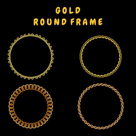 Premium Vector | Gold round frame set clip art design