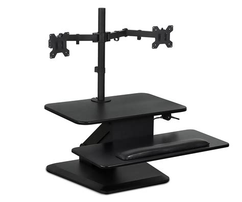 Mount-It! Sit Stand Standing Desk Converter with Dual Monitor Mount ...