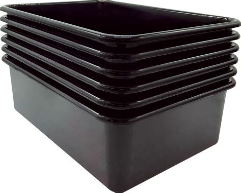 Black Large Plastic Storage Bin 6 Pack - TCR2088592 | Teacher Created Resources