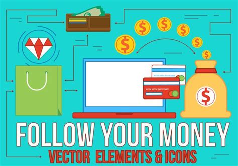 Follow Your Money Flat Design Vector 113609 Vector Art at Vecteezy