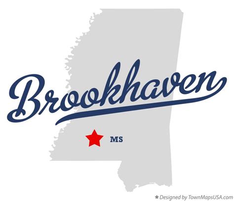 Map of Brookhaven, MS, Mississippi