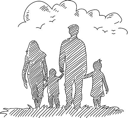 Happy Family Drawing Stock Illustration - Download Image Now - iStock