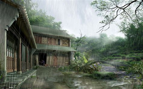 Download Enjoy the tranquility of a rainy day from your desktop ...