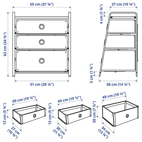 LOTE 3-drawer chest, white, 21 5/8x24 3/8" - IKEA