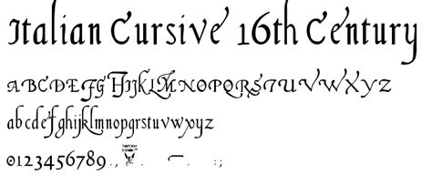 Italian Cursive, 16th Century Font : Script Calligraphy : pickafont.com