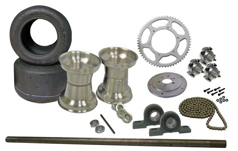 Drift Trike Axle Kit with Tires, Rims, Pillow Block Bearings (#40 Chain ...