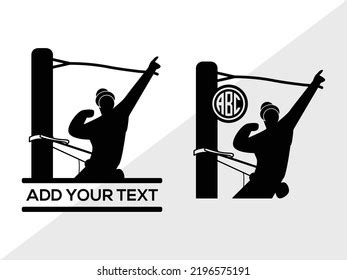 Lineman Silhouette Vector Illustration Silhouette Stock Vector (Royalty ...