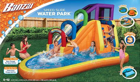 Buy BANZAI Speed Slide Water Park, Length: 14 ft 7 in, Width: 9 ft 6 in ...