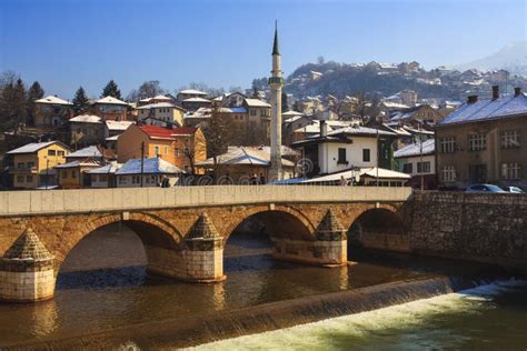 Latin Bridge in Sarajevo editorial photography. Image of balkan - 112338262