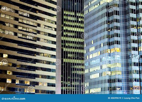 Office buildings at night stock image. Image of center - 40699619