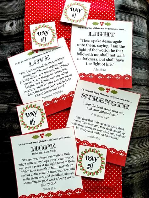 12 Days of Christmas (gifts of the Savior) with Free Printable Cards and gift ideas - Jamie ...