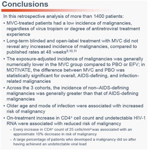 Low Risk of Malignancy With Maraviroc in Treatment-Experienced and Treatment-Naïve Patients ...