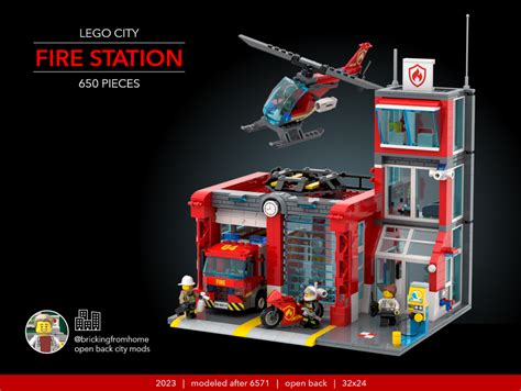 LEGO MOC Lego City Fire Station by brickingfromhome | Rebrickable - Build with LEGO