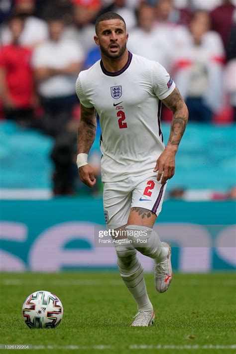 Kyle Walker of England runs with the ball during the UEFA Euro 2020... | Kyle walker, England ...