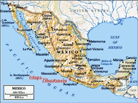 Map Of Mexico With Cities Ixtapa - Middle East Political Map