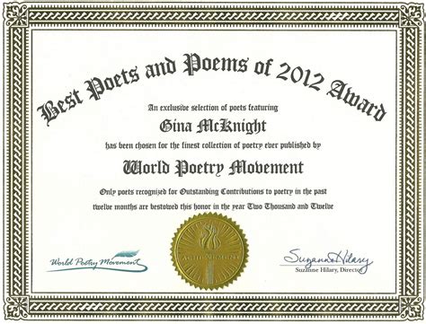 Riding & Writing...: Best Poets & Poems of 2012 Award