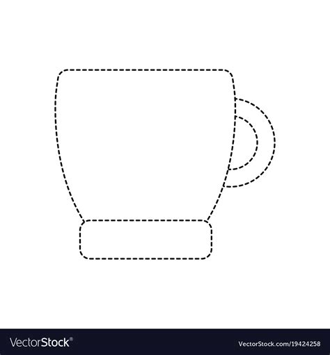 Dotted shape coffee cup drink beverage icon Vector Image