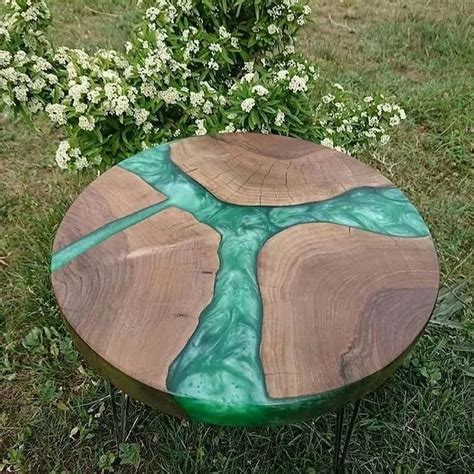 Wood Epoxy Round Coffee Table, Epoxy Resin Corner Table Handmade at Rs 2500/sq ft in Agra