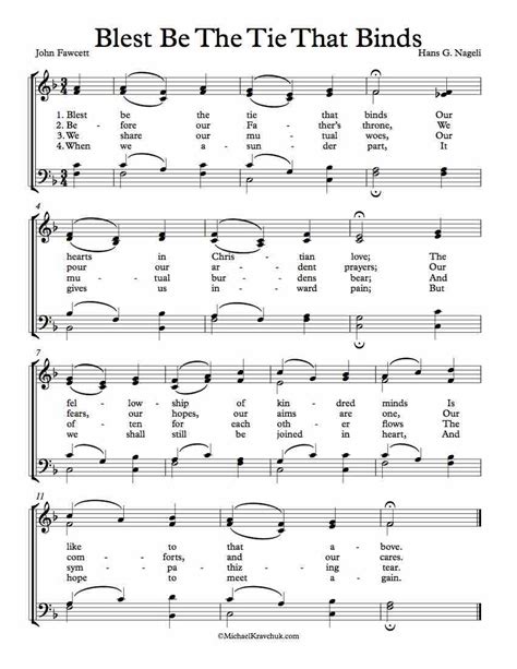 Free Choir Sheet Music – Blest Be The Tie That Binds – Michael Kravchuk