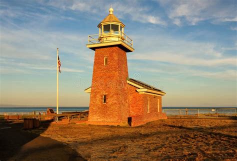 Santa Cruz Lighthouse at Sunset Stock Photo - Image of museum ...