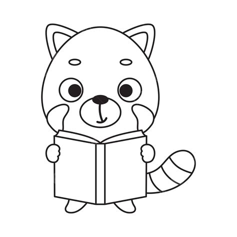 Educational Red Panda Coloring Page For Preschool Kids Vector, Cat Drawing, Panda Drawing ...