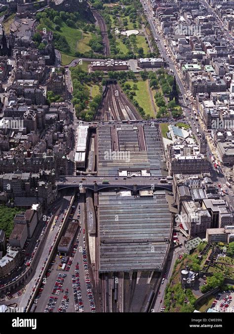 aerial view of Waverley Station, Edinburgh Stock Photo, Royalty Free ...