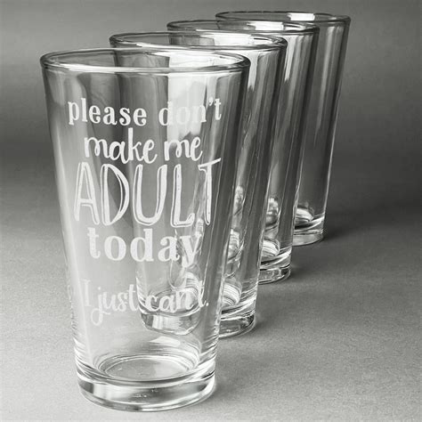 Funny Quotes and Sayings Beer Glasses (Set of 4) (Personalized) - YouCustomizeIt