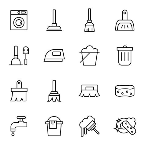 16 Free Household Cleaning Icons (AI)